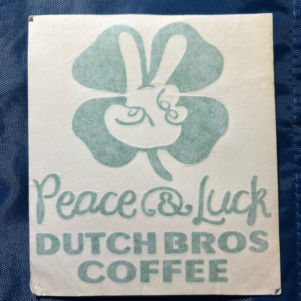 Dutch Bros Coffee Peace & Luck Sticker, rare